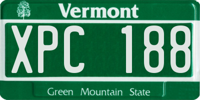 VT license plate XPC188