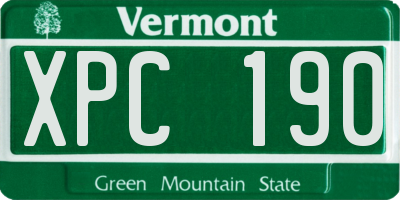 VT license plate XPC190