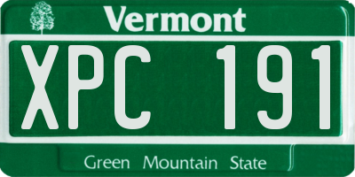 VT license plate XPC191