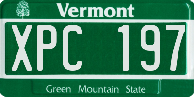VT license plate XPC197