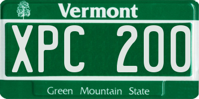 VT license plate XPC200