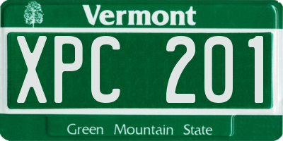 VT license plate XPC201