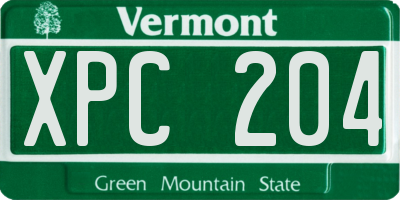 VT license plate XPC204