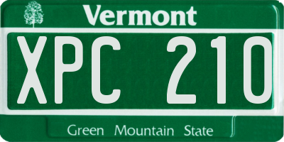 VT license plate XPC210