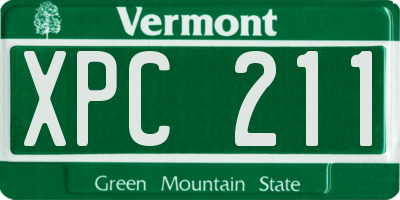 VT license plate XPC211