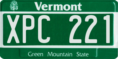 VT license plate XPC221