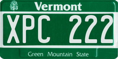 VT license plate XPC222