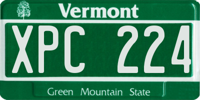 VT license plate XPC224