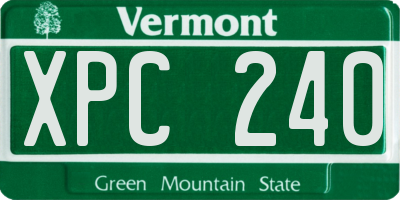 VT license plate XPC240
