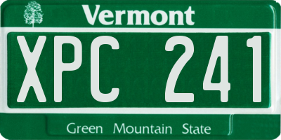 VT license plate XPC241