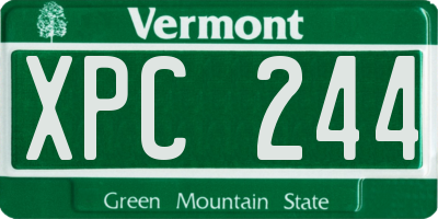 VT license plate XPC244