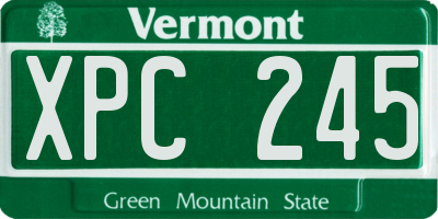 VT license plate XPC245