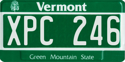 VT license plate XPC246