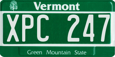 VT license plate XPC247