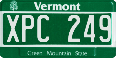 VT license plate XPC249