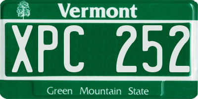 VT license plate XPC252
