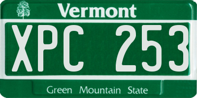 VT license plate XPC253