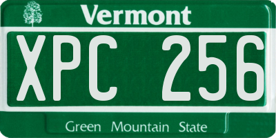 VT license plate XPC256