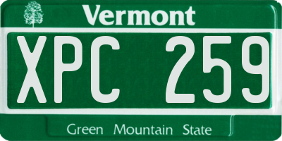 VT license plate XPC259