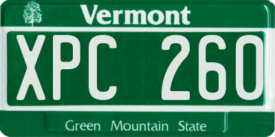VT license plate XPC260