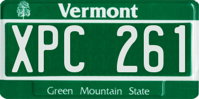 VT license plate XPC261