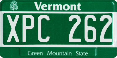 VT license plate XPC262