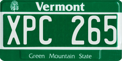 VT license plate XPC265