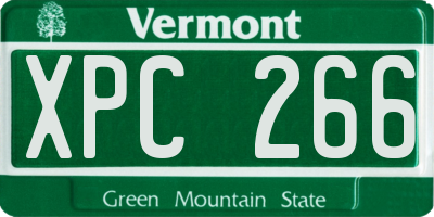 VT license plate XPC266
