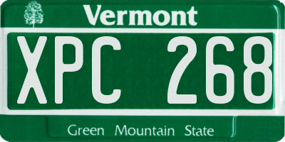 VT license plate XPC268