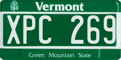VT license plate XPC269