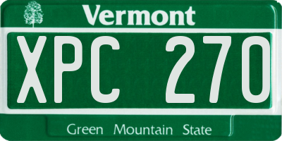 VT license plate XPC270