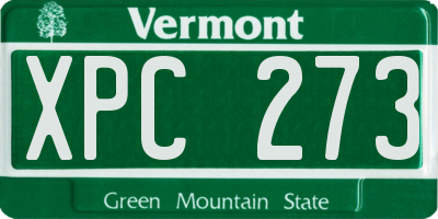 VT license plate XPC273