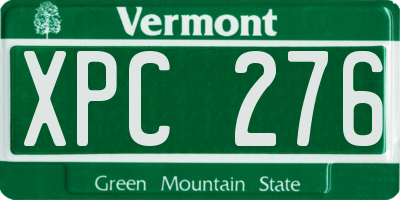 VT license plate XPC276