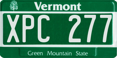 VT license plate XPC277