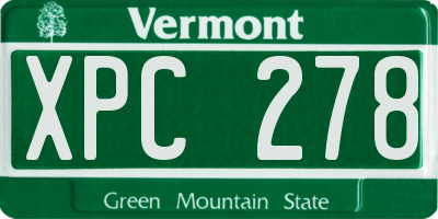 VT license plate XPC278