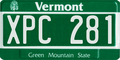 VT license plate XPC281