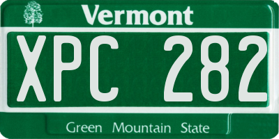 VT license plate XPC282