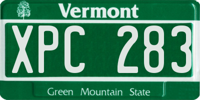 VT license plate XPC283