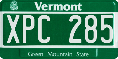 VT license plate XPC285