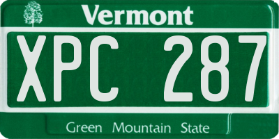 VT license plate XPC287