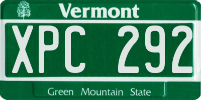 VT license plate XPC292