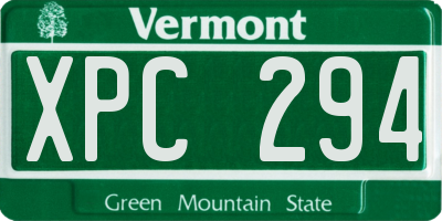 VT license plate XPC294