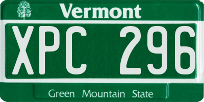 VT license plate XPC296