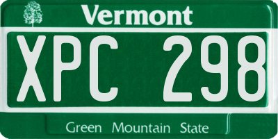 VT license plate XPC298