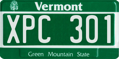 VT license plate XPC301