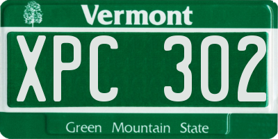 VT license plate XPC302