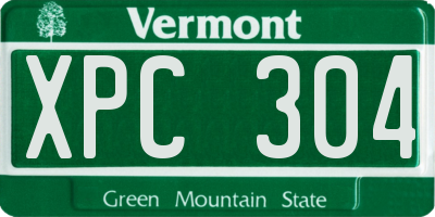 VT license plate XPC304