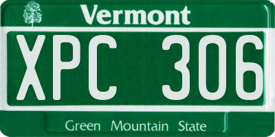 VT license plate XPC306