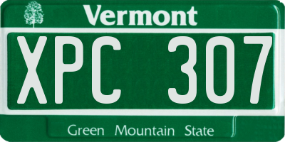 VT license plate XPC307