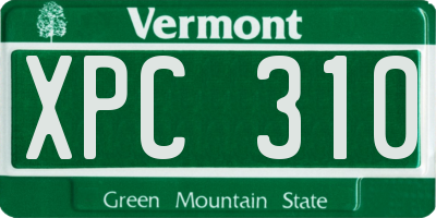 VT license plate XPC310